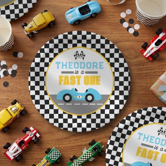 Fast One Race Car 1st Birthday Party ペーパープレート
