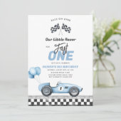 Fast One Race Car Boy 1st Birthday Invitation 招待状 (スタンド正面)