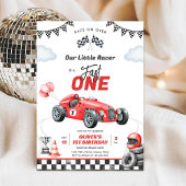 Fast One Race Car Boy 1st Birthday Invitation 招待状