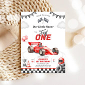 Fast One Race Car Boy 1st Birthday Invitation 招待状