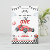 Fast One Race Car Boy 1st Birthday Invitation 招待状 (スタンド正面)