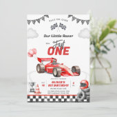 Fast One Race Car Boy 1st Birthday Invitation 招待状 (スタンド正面)