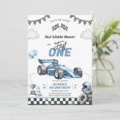 Fast One Race Car Boy 1st Birthday Invitation 招待状 (スタンド正面)