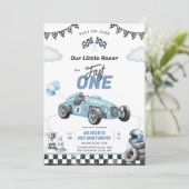 Fast One Race Car Boy 1st Birthday Invitation 招待状 (スタンド正面)