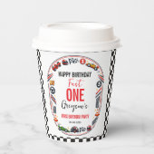 Fast One Race Car Boy 1st Birthday Party 紙コップ (正面)