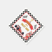 Fast One Race Car Checkered Flag Party スタンダードカクテルナプキン (角)