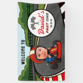 Fast ONE | Race Car Driver Welcome Birthday 横断幕 (縦)