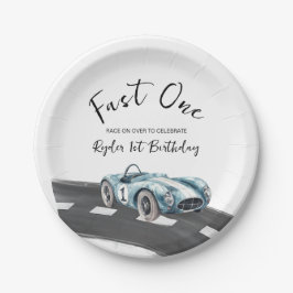 Fast One Race Car First Birthday ペーパープレート