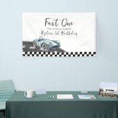 Fast One Race Car First Birthday 横断幕 (トレードショー)