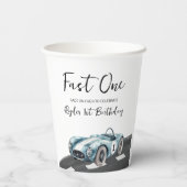 Fast One Race Car First Birthday 紙コップ (裏面)