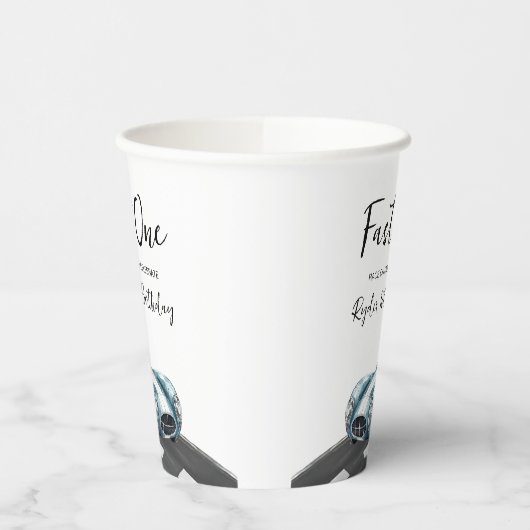 Fast One Race Car First Birthday 紙コップ (左)