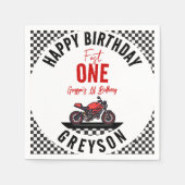 Fast One Race Motorcycle 1st Birthday Party スタンダードカクテルナプキン (正面)
