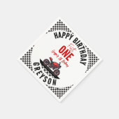 Fast One Race Motorcycle 1st Birthday Party スタンダードカクテルナプキン (角)