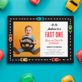 Fast One Race Track Boys Birthday Party写真 招待状