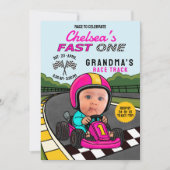 Fast ONE Racer Pink Birthday  招待状 (正面)