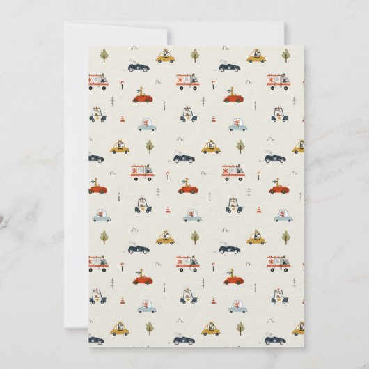 Fast One Racing Car Birthday Invitation  招待状 (裏面)