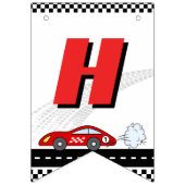 FAST one red retroレースカーテーマレース誕生日 バンティングフラッグ (第2の旗)