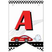 FAST one red retroレースカーテーマレース誕生日 バンティングフラッグ (第3の旗)