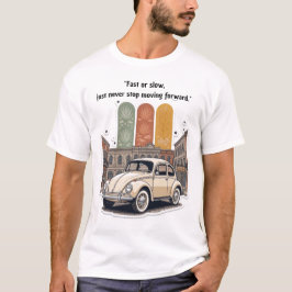 "Fast or Slow" ヴィンテージ ビートル シティ レトロ Tシャツ
