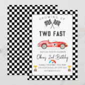 Fast Racing Car 2nd birthday 招待状 (正面/裏面)