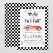 Fast Racing Car 2nd birthday 招待状 (正面/裏面)