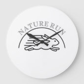 Fast Running Rabbit Minimalist Wildlife Illustrati ラージ壁時計 (正面)