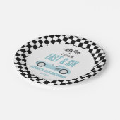 Fast & Six Blue Race Car 6th Birthdayパーティー ペーパープレート (アングル)