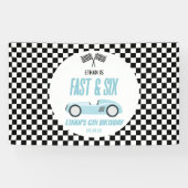 Fast & Six Blue Race Car 6th Birthdayパーティー 横断幕 (横)