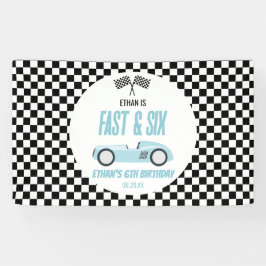 Fast & Six Blue Race Car 6th Birthdayパーティー 横断幕