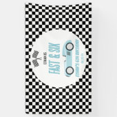 Fast & Six Blue Race Car 6th Birthdayパーティー 横断幕 (縦)