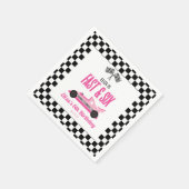 Fast & Six Pink Race Car 6th Birthdayパーティー スタンダードカクテルナプキン (角)