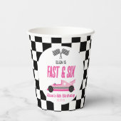 Fast & Six Pink Race Car 6th Birthdayパーティー 紙コップ (裏面)