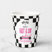 Fast & Six Pink Race Car 6th Birthdayパーティー 紙コップ (正面)