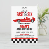 Fast & Six Race Car Boy 6th Birthdayパーティー 招待状 (スタンド正面)