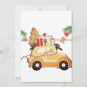 Fast Sweet Christmas Gingerbread Car 1st Birthday 招待状 (裏面)
