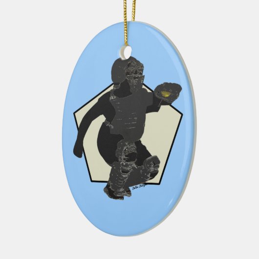 Fastpitchのソフトボールのキャッチャーのオーナメント セラミックオーナメント (左)