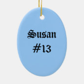 Fastpitchのソフトボールのキャッチャーのオーナメント セラミックオーナメント (裏面)