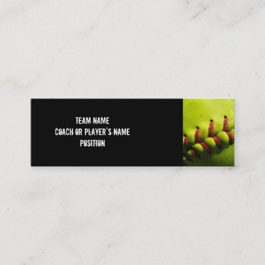 Fastpitchのソフトボールのプロフィールカード スキニー名刺 (正面)
