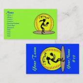 Fastpitchのソフトボールのプロフィールカード 名刺 (正面/裏面)