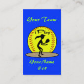 Fastpitchのソフトボールのプロフィールカード 名刺 (裏面)