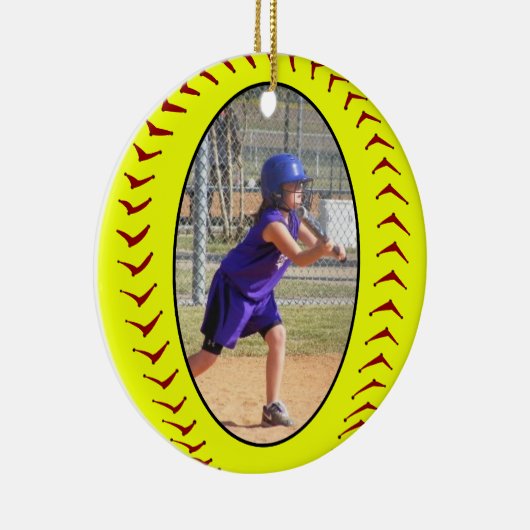 Fastpitchのソフトボールの写真のオーナメント セラミックオーナメント (右)