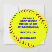 Fastpitchのソフトボールの招待状 招待状 (裏面)