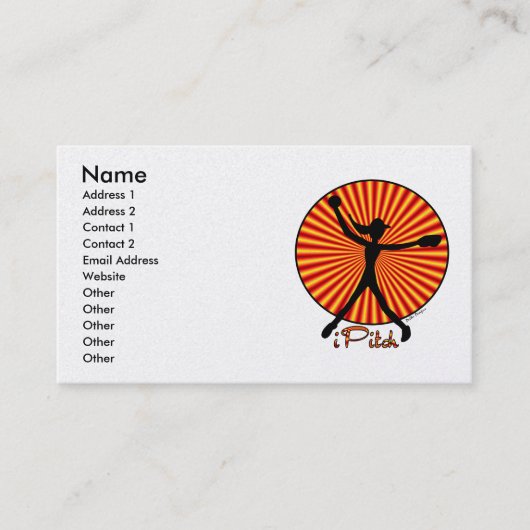 Fastpitchのソフトボールの水差しのトレーディングカード 名刺 (正面)