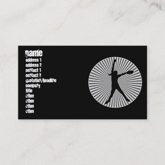 Fastpitchのソフトボールの水差しのプロフィールカード 名刺 (正面)