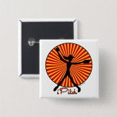 Fastpitchのソフトボールの水差しボタン 缶バッジ (正面&裏面)