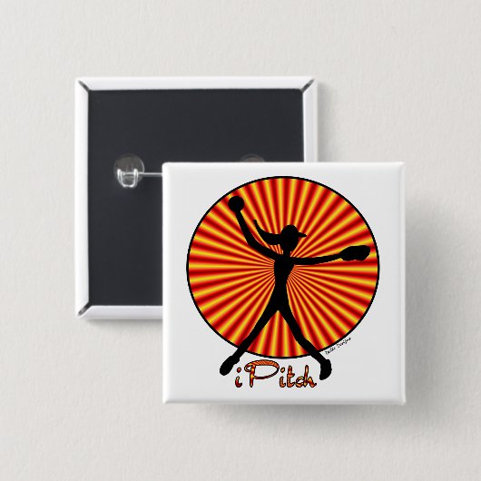 Fastpitchのソフトボールの水差しボタン 缶バッジ (正面&裏面)
