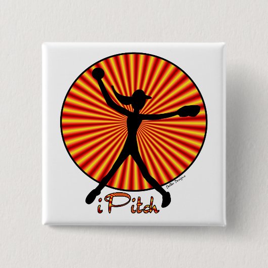 Fastpitchのソフトボールの水差しボタン 缶バッジ (正面)