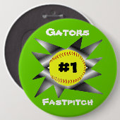 Fastpitchのソフトボールボタン 缶バッジ (正面&裏面)