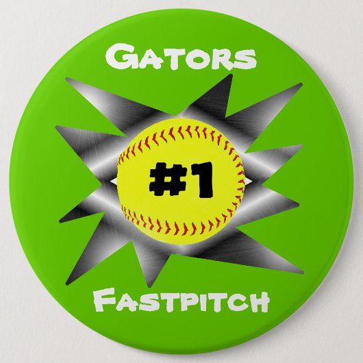 Fastpitchのソフトボールボタン 缶バッジ (正面)