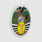 Fastpitchソフトボカスタムール選手の番号と写真 オーナメント (正面)